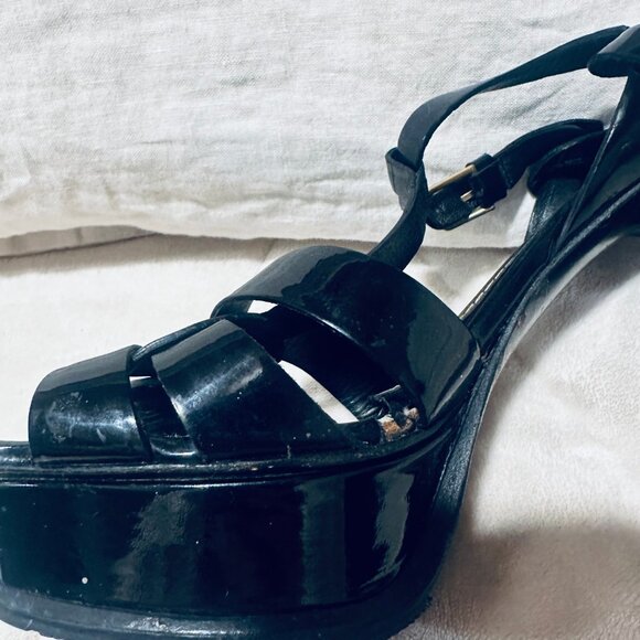 YSL Tribute Sandal - Black Patent 39.5 - Picture 5 of 9